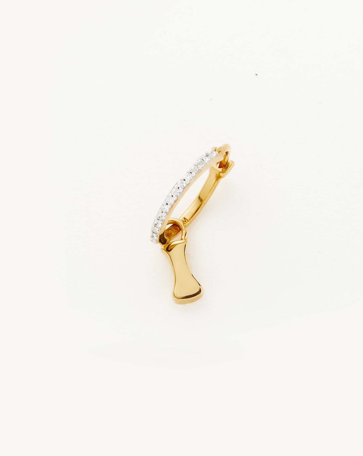 Initial Single Charm Hoop Earring - Initial I | 18ct Gold Plated Vermeil Earrings Missoma