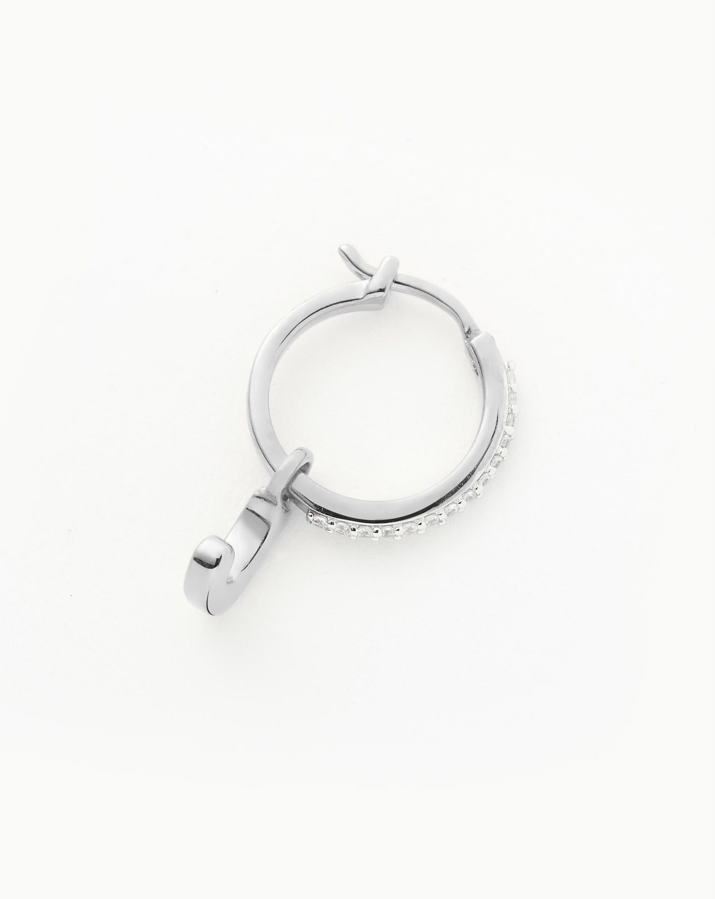 Initial Single Charm Hoop Earring - Initial J | Sterling Silver Earrings Missoma