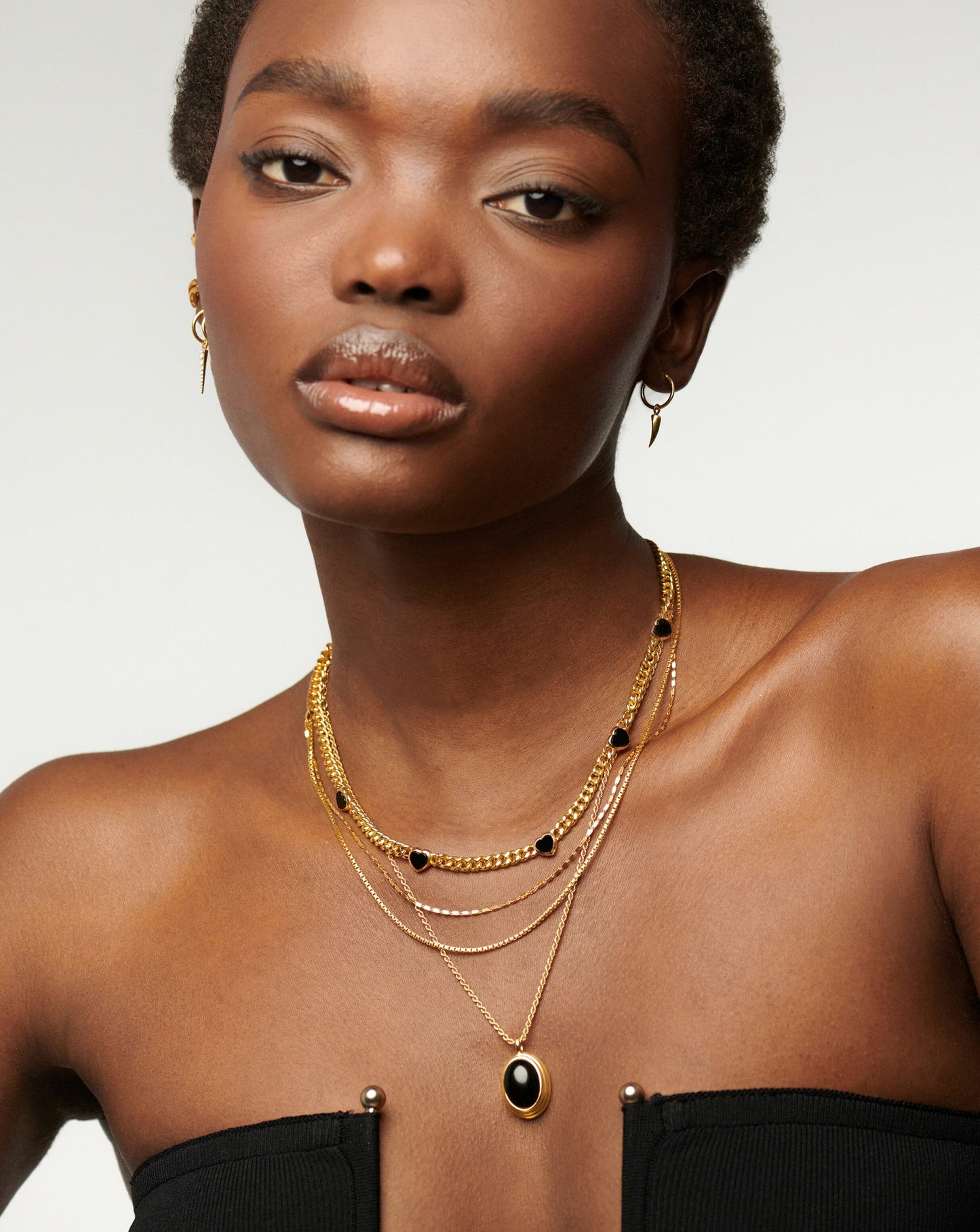 Jelly Heart Gemstone Charm Necklace | 18ct Gold Plated/Black Onyx Necklaces Missoma