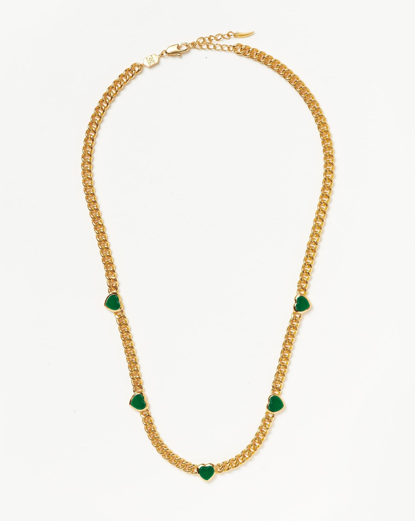 Jelly Heart Gemstone Charm Necklace | 18ct Gold Plated/Green Chalcedony Necklaces Missoma