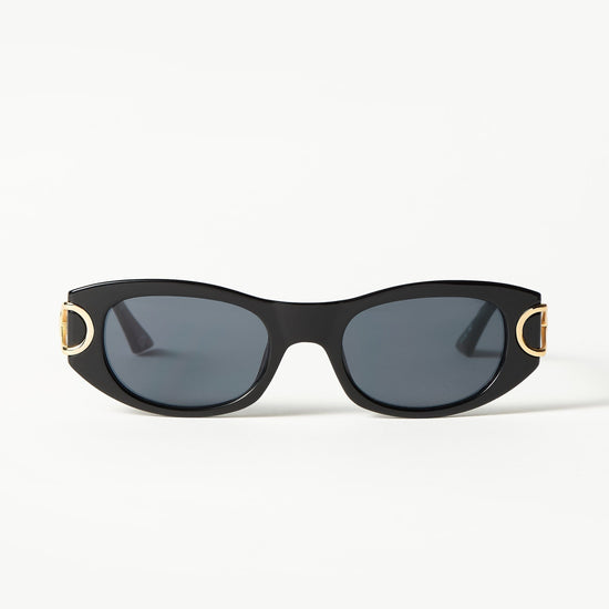 Le Specs Hydrus Link Oval Sunglasses | Black Accessories Missoma