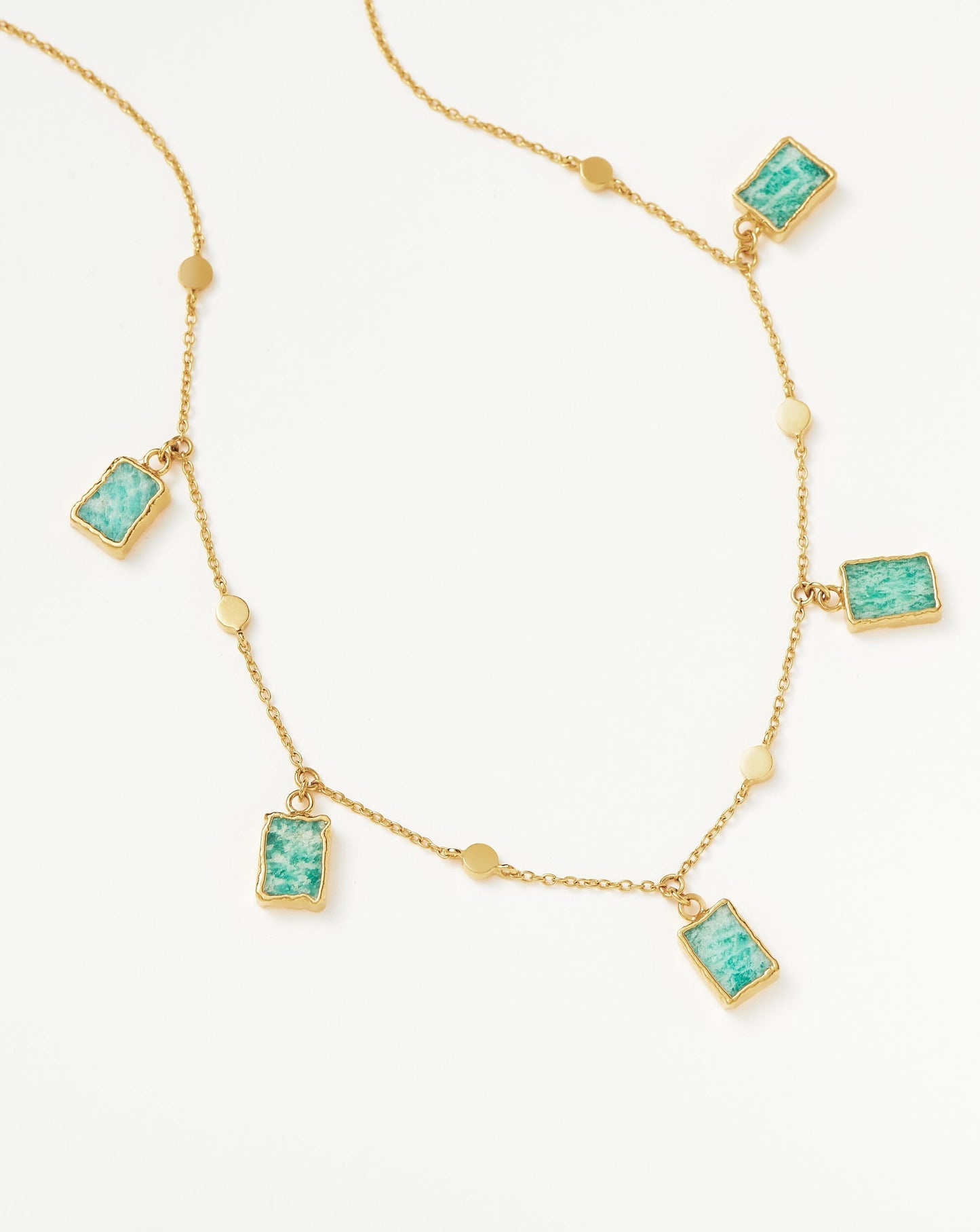 Lena Charm Choker | 18ct Gold Plated Vermeil/Amazonite Necklaces Missoma