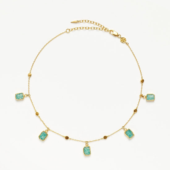 Lena Charm Choker | 18ct Gold Plated Vermeil/Amazonite Necklaces Missoma