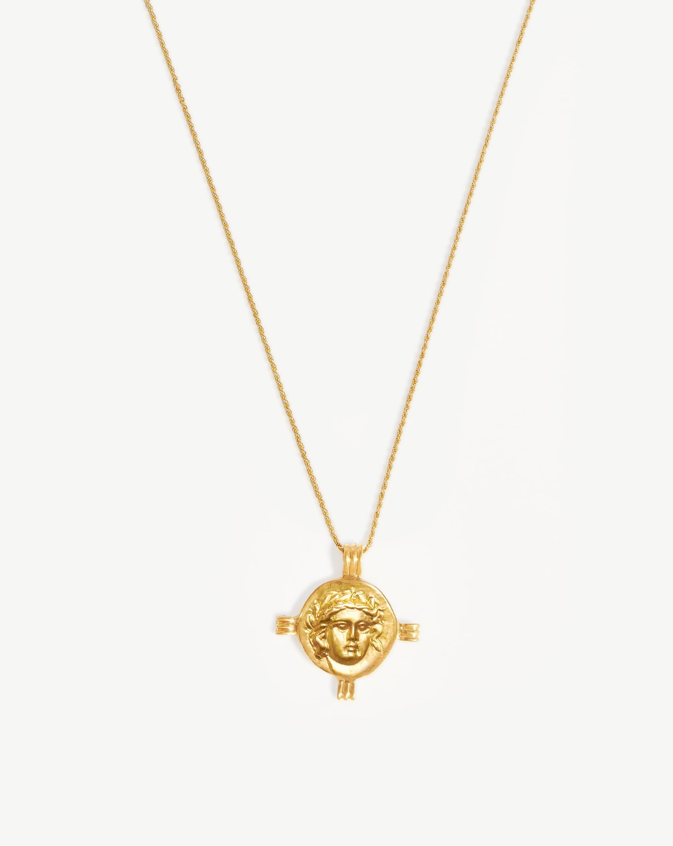 Lucy Williams Apollo Medallion Coin Necklace, 18ct Gold Plated