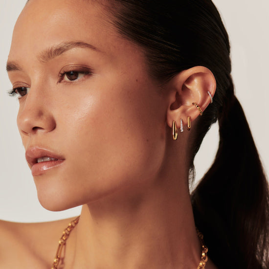 Lucy Williams Arco Small Hoop Earrings | 18ct Gold Plated Vermeil Earrings Missoma