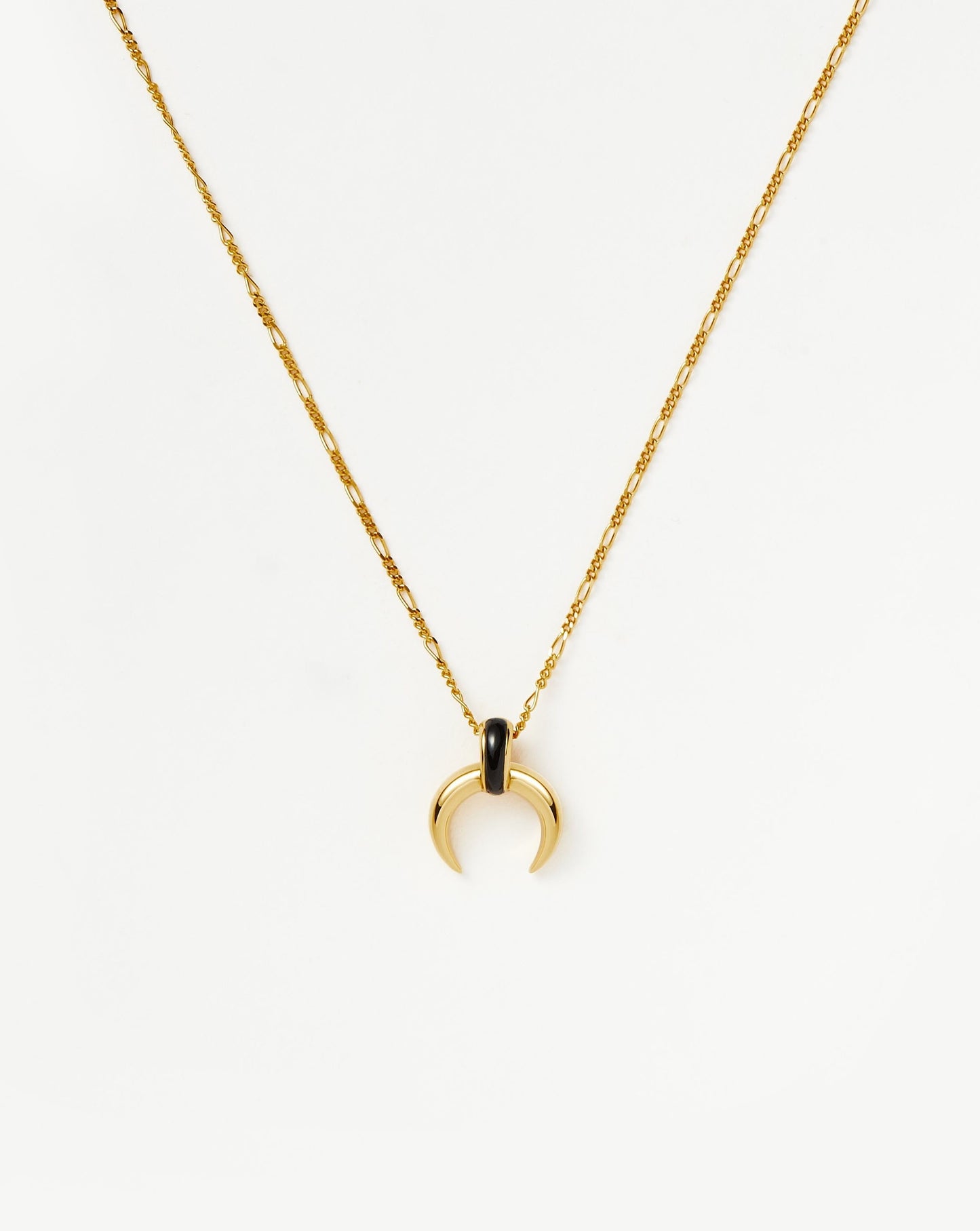 Lucy Williams Black Onyx Horn Pendant Necklace | 18ct Gold Plated Vermeil/Black Onyx Necklaces Missoma
