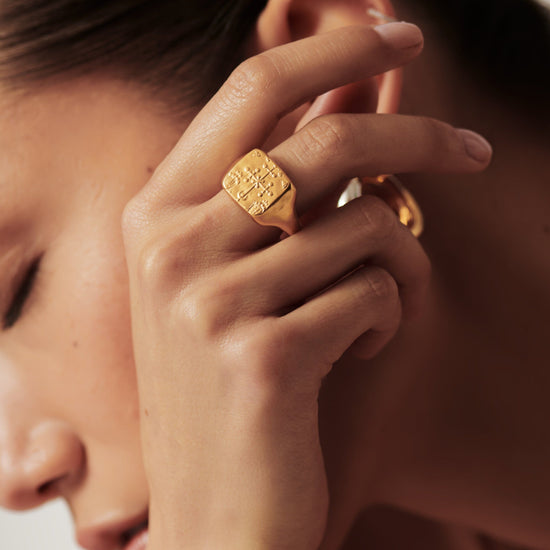 Lucy Williams Byzantine Coin Signet Ring | 18ct Gold Plated Rings Missoma