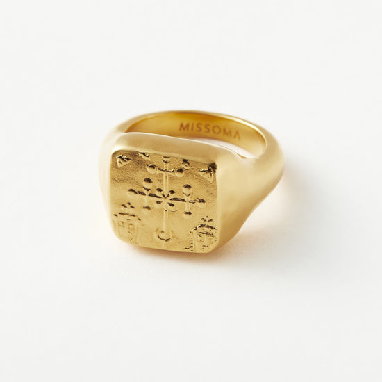 Lucy Williams Byzantine Coin Signet Ring | 18ct Gold Plated Rings Missoma
