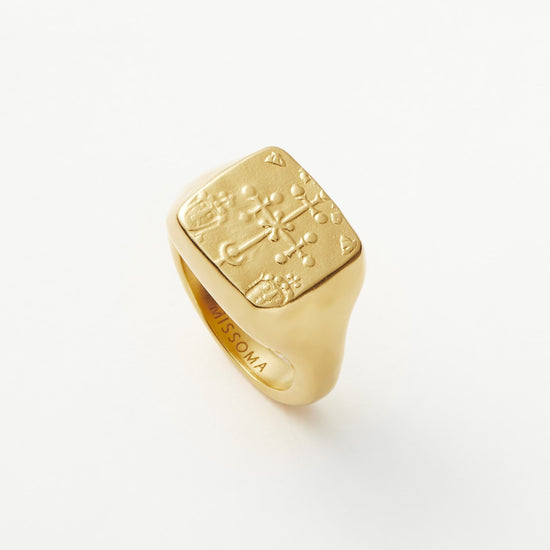 Lucy Williams Byzantine Coin Signet Ring | 18ct Gold Plated Rings Missoma