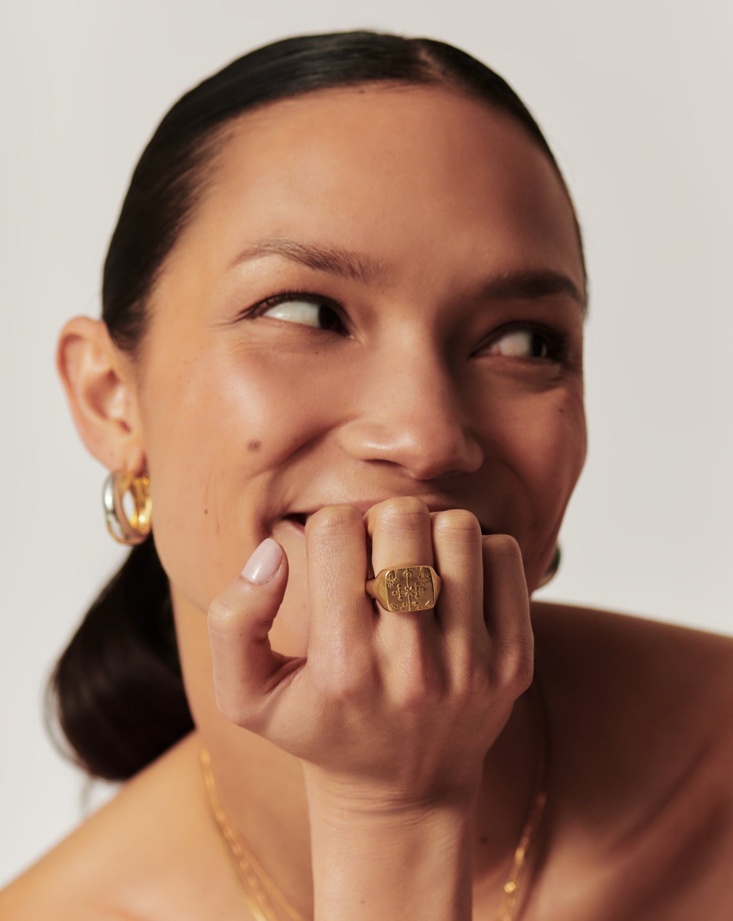 Lucy Williams Byzantine Coin Signet Ring | 18ct Gold Plated Rings Missoma