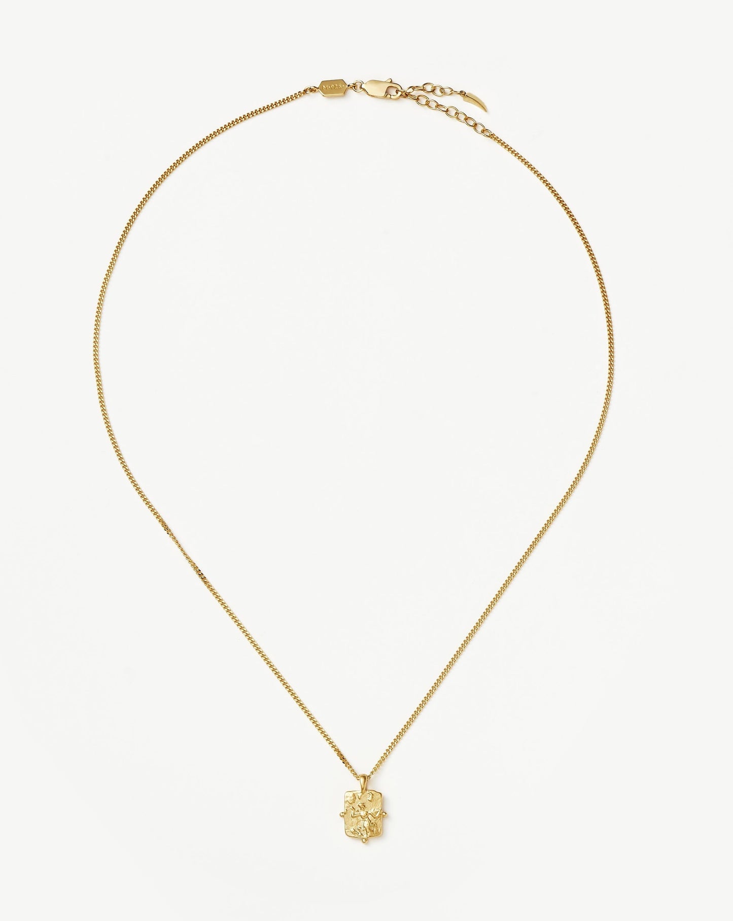 Lucy Williams Engravable Beaded Square Coin Pendant Necklace | 18ct Gold Plated Vermeil Necklaces Missoma
