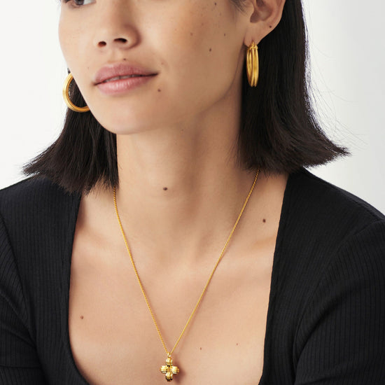 Lucy Williams Large Ridge Cross Necklace | 18ct Gold Plated Vermeil Necklaces Missoma