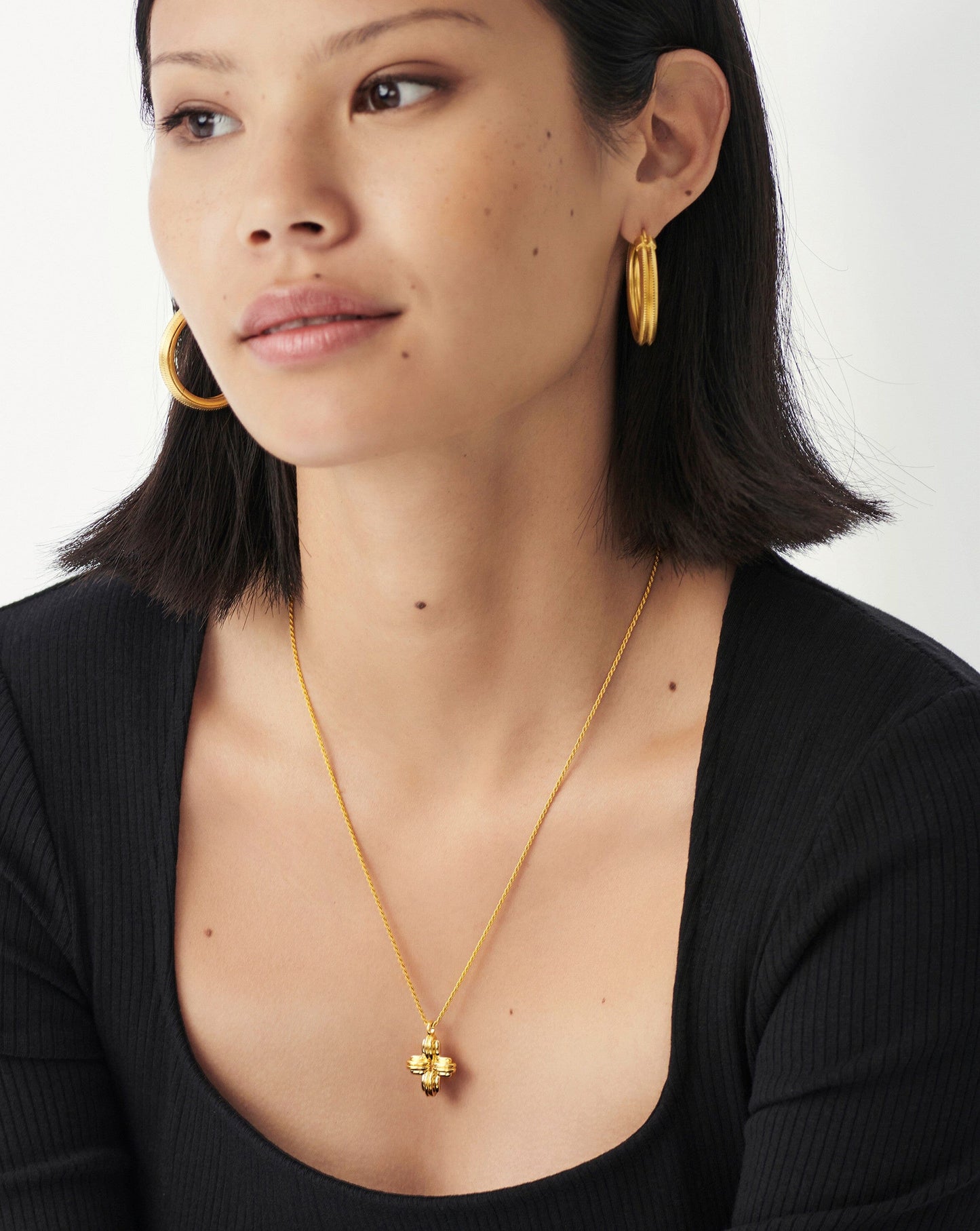 Lucy Williams Large Ridge Cross Necklace | 18ct Gold Plated Vermeil Necklaces Missoma