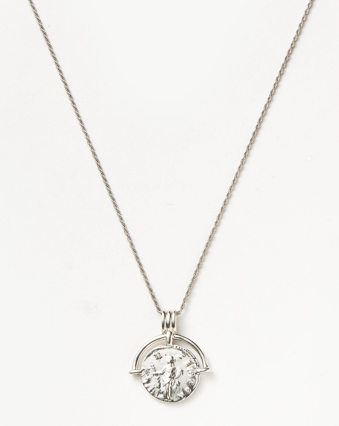 Lucy Williams Long Engravable Roman Arc Coin Necklace Necklaces Missoma