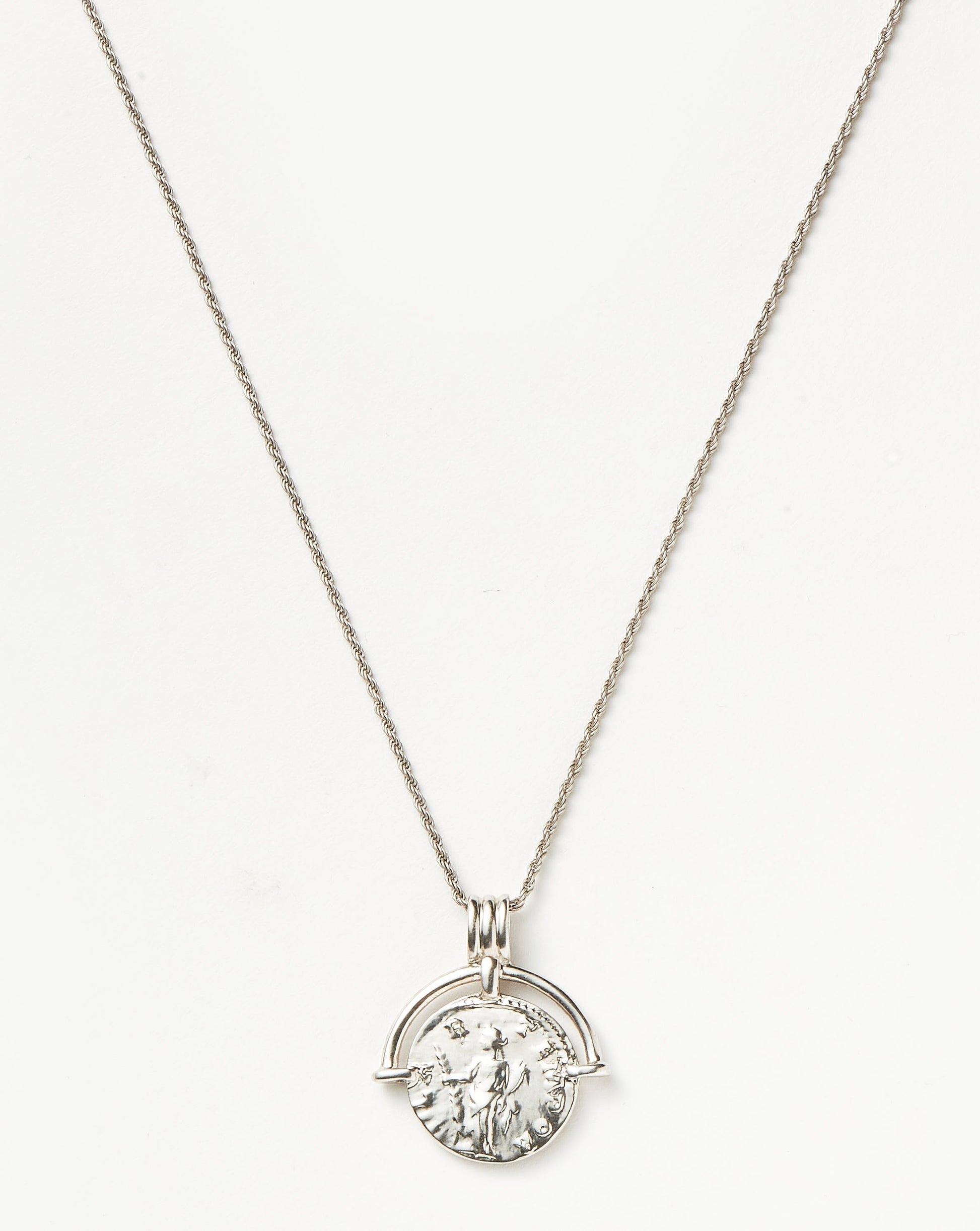 Lucy Williams Long Engravable Roman Arc Coin Necklace Necklaces Missoma