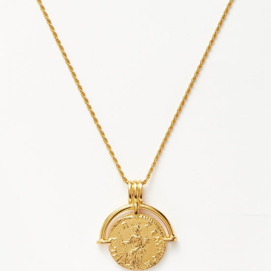 Lucy Williams Long Engravable Roman Arc Coin Necklace Necklaces Missoma