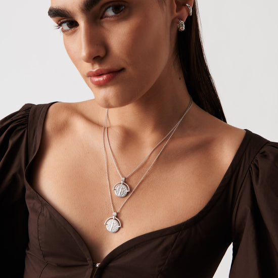 Lucy Williams Long Engravable Roman Arc Coin Necklace Necklaces Missoma