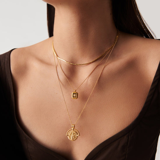 Lucy Williams Long Engravable Roman Arc Coin Necklace Necklaces Missoma