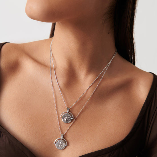 Lucy Williams Long Engravable Roman Arc Coin Necklace Necklaces Missoma