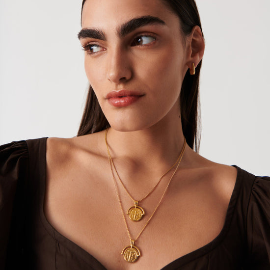 Lucy Williams Long Engravable Roman Arc Coin Necklace Necklaces Missoma