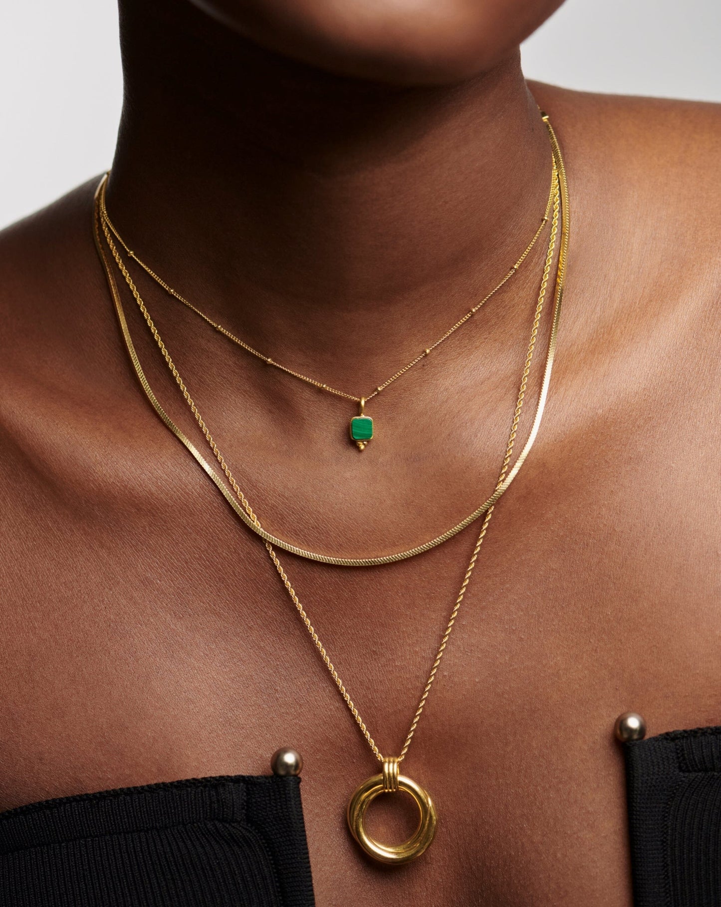 Lucy Williams Malachite Choker | 18ct Gold Plated Vermeil/Malachite Necklaces Missoma