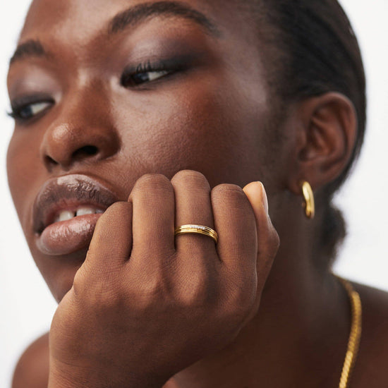 Lucy Williams Pave Ridge Ring | 18ct Gold Plated Vermeil/Cubic Zirconia Rings Missoma
