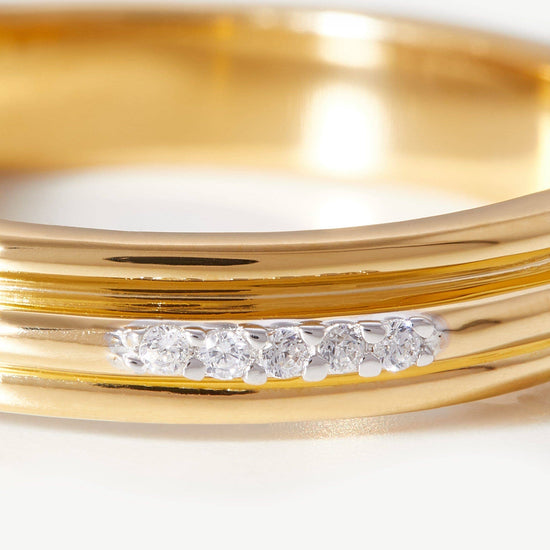 Lucy Williams Pave Ridge Ring | 18ct Gold Plated Vermeil/Cubic Zirconia Rings Missoma