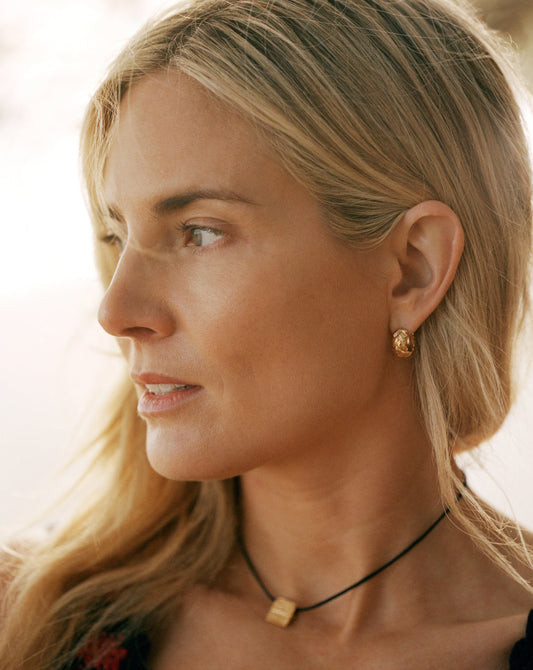 Lucy Williams Waffle Mini Hoop Earrings | 18ct Gold Plated Vermeil Earrings Missoma
