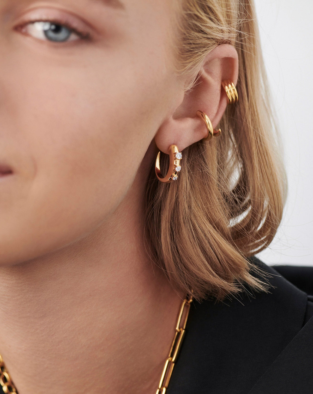 Medium Claw Studded Hoop Earrings Earrings Missoma