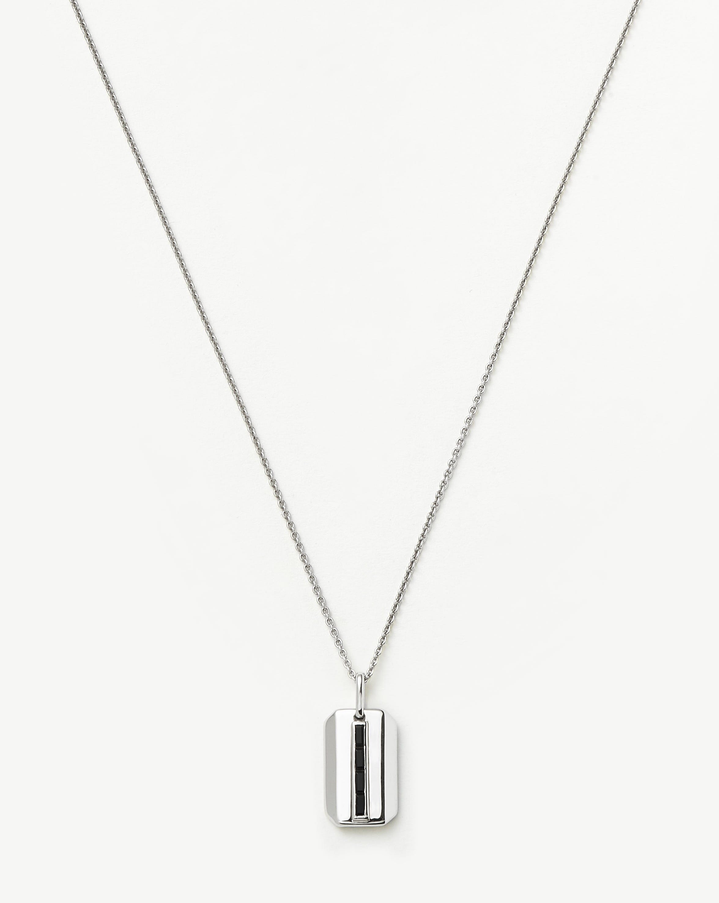 Men s Engravable Black Onyx Tag Pendant Necklace Necklaces Missoma