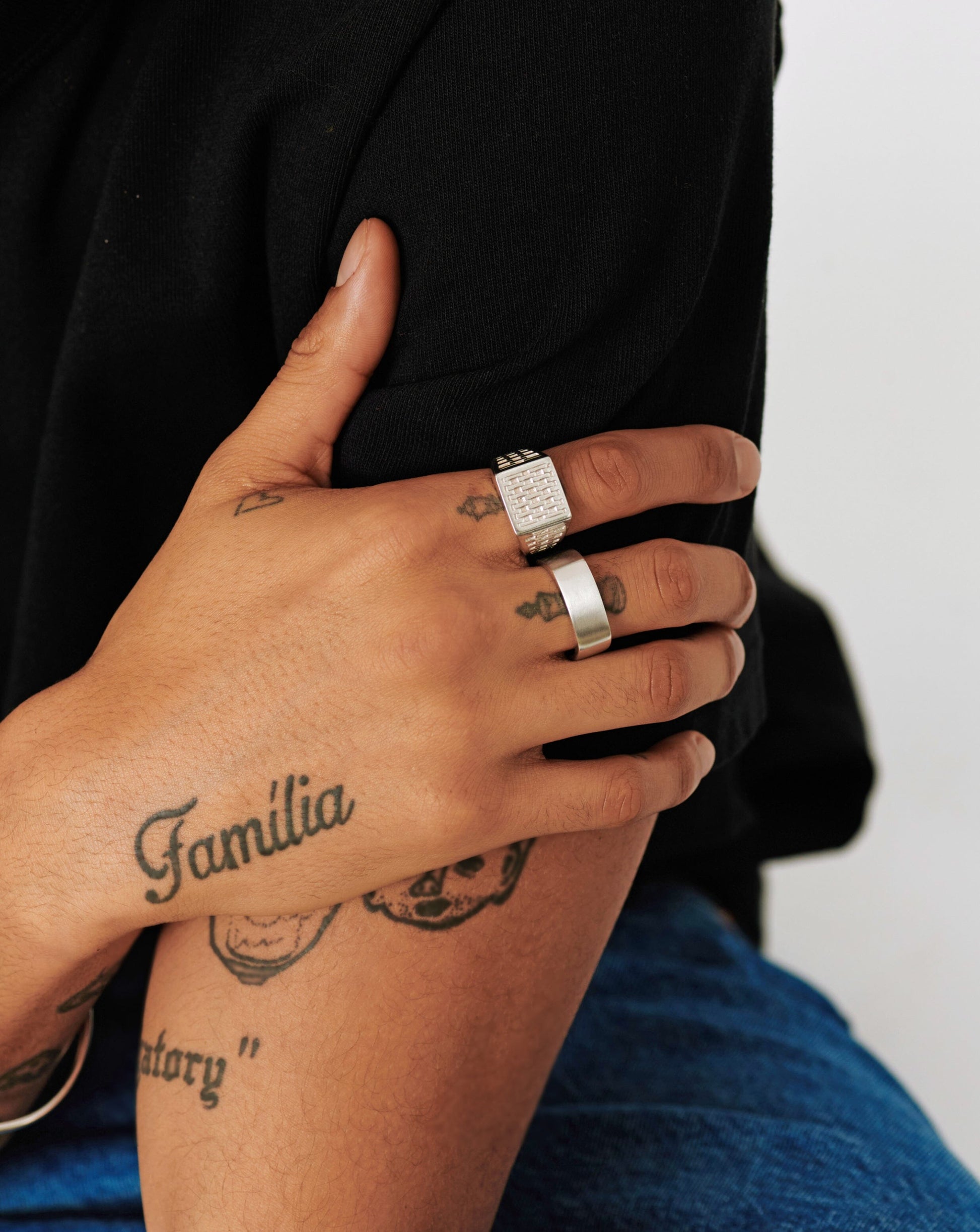 Mens Engravable Matte Wide Ring | Sterling Silver Rings Missoma