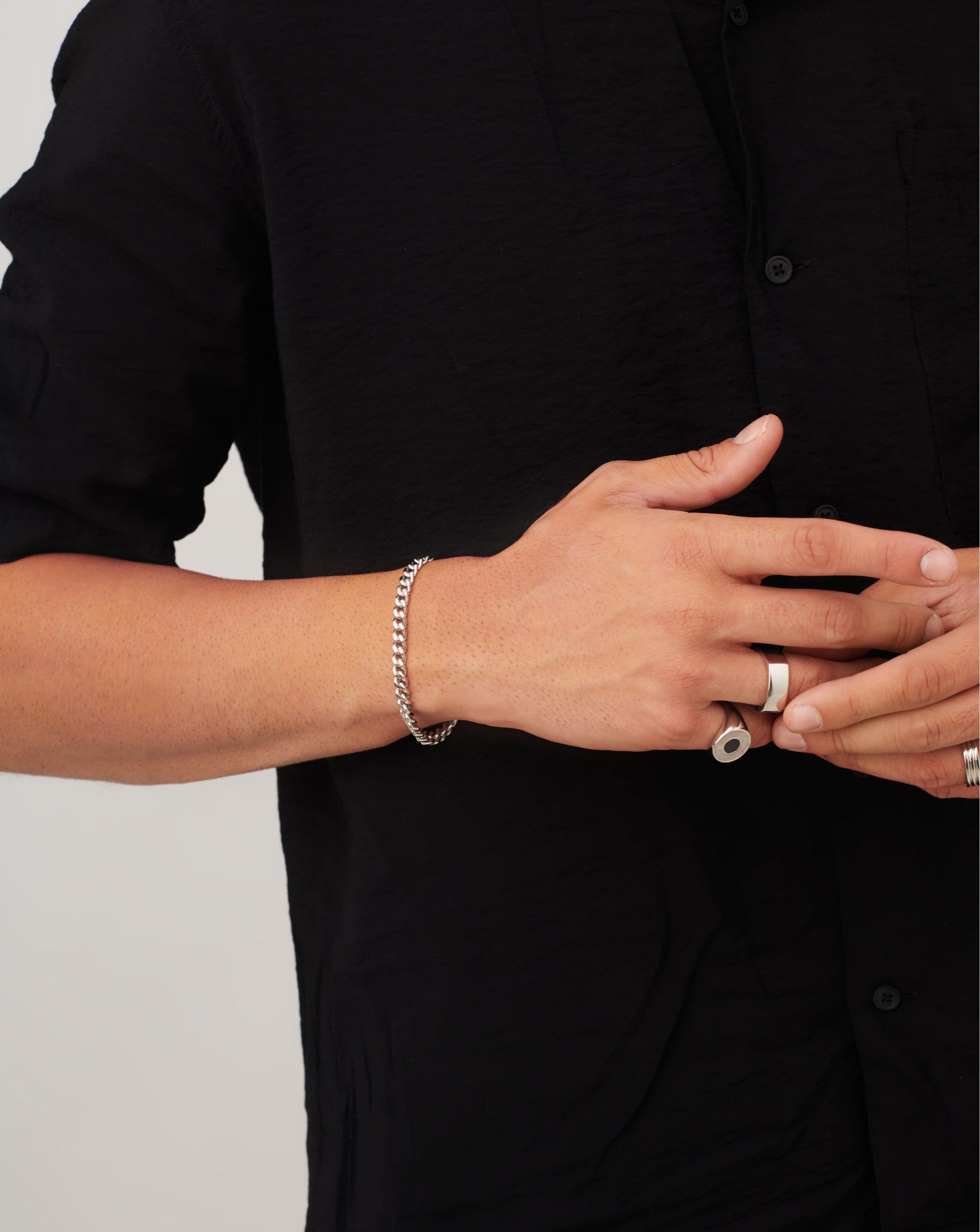 Men's Flat Curb Chain Bracelet | Silver Plated Bracelets Missoma