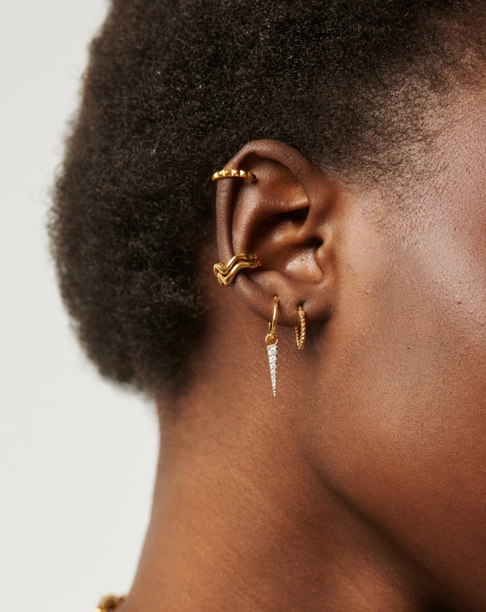 Mini Helical Hoop Earrings | 18ct Gold Plated Vermeil Earrings Missoma 