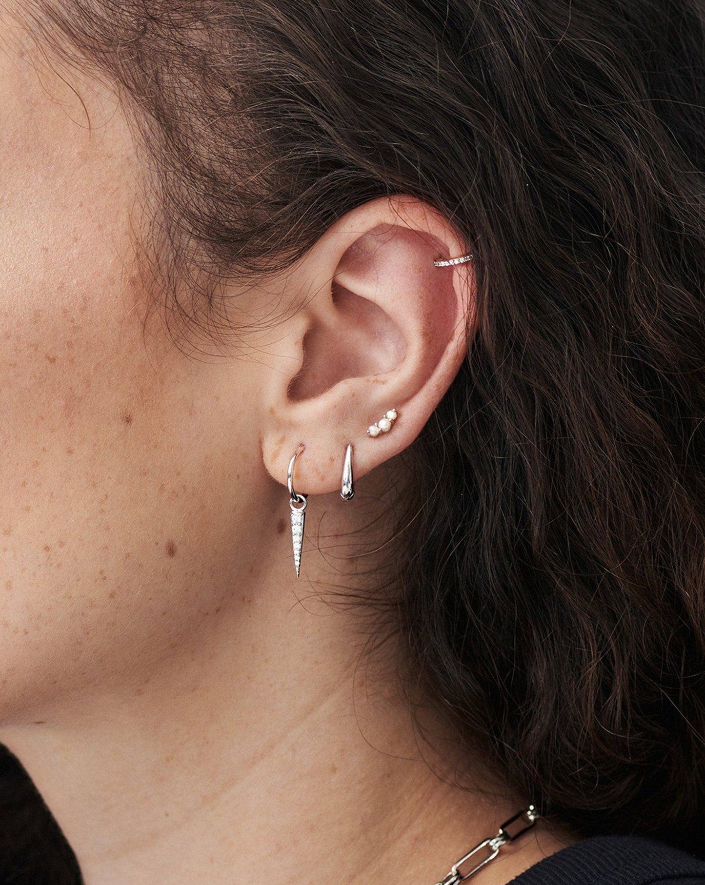 Mini Pave Spike Charm Hoop Earrings Earrings Missoma