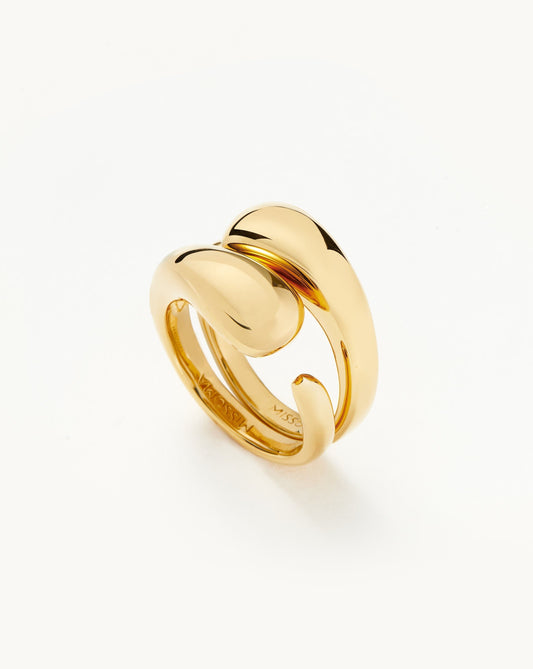 Molten Double Stacking Ring Set | 18ct Gold Plated Rings Missoma
