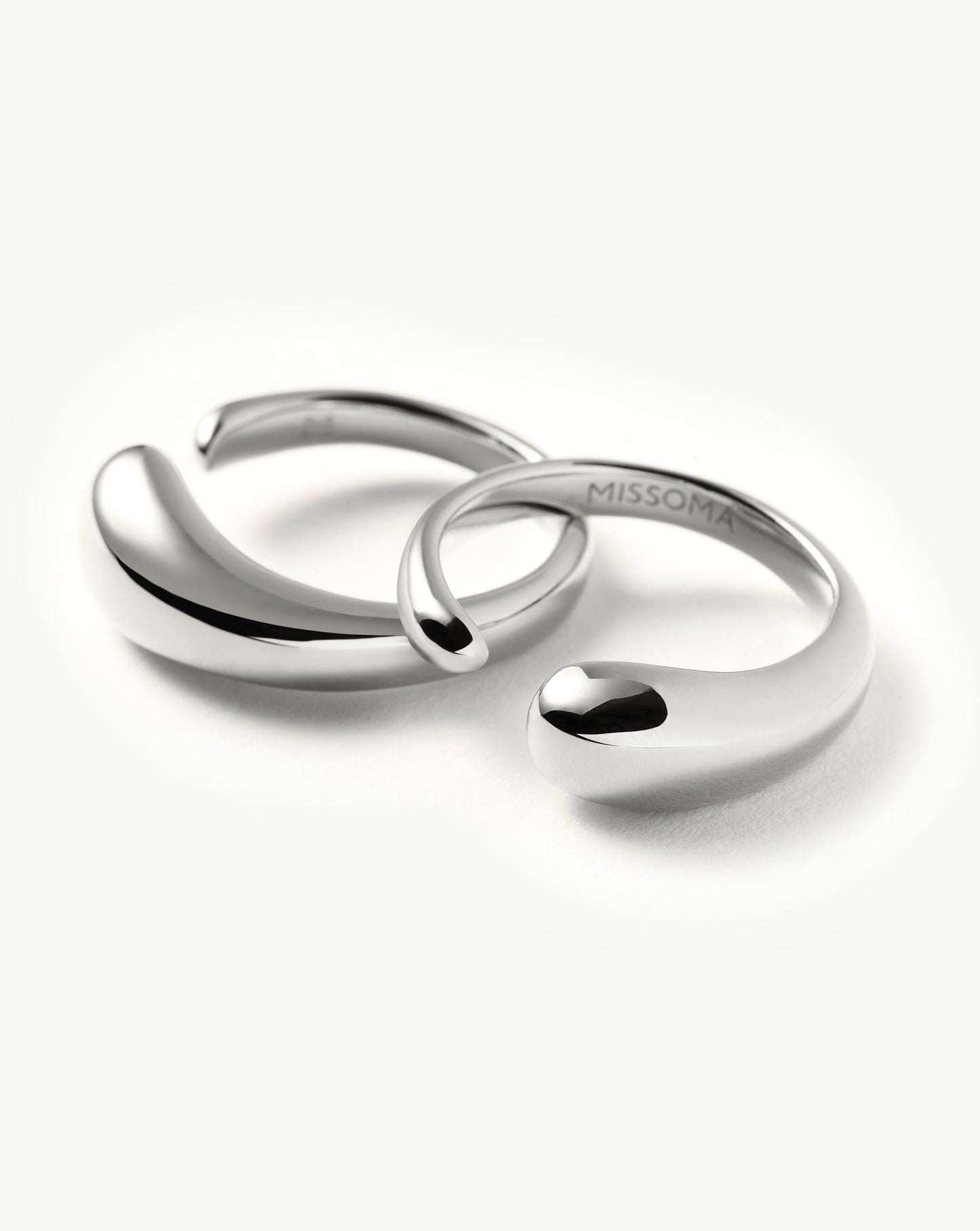 Molten Double Stacking Ring Set | Silver Plated Rings Missoma