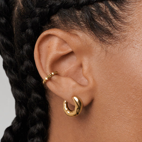 Molten Open Stud Earrings | 18ct Gold Plated Vermeil Earrings Missoma