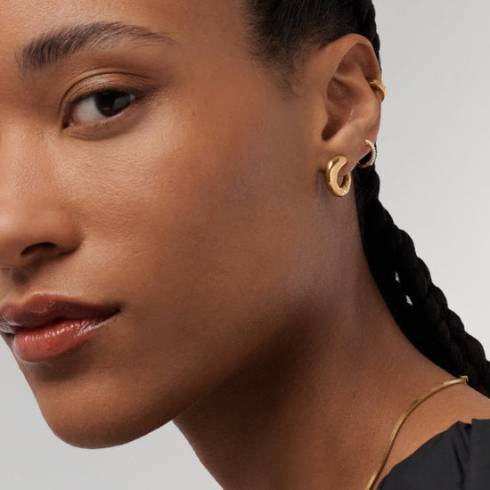 Molten Open Stud Earrings | 18ct Gold Plated Vermeil Earrings Missoma
