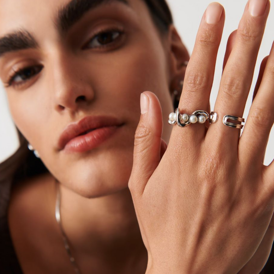 Molten Pearl Twisted Stacking Ring Rings Missoma