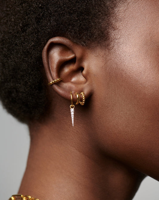 Radial Double Huggies | 18ct Gold Plated Vermeil Earrings Missoma