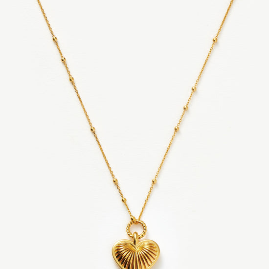 Ridge Heart Charm Necklace | 18ct Gold Plated Necklaces Missoma