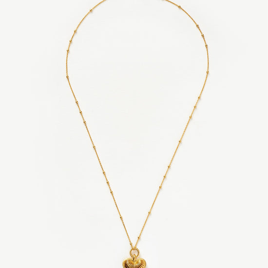 Ridge Heart Charm Necklace | 18ct Gold Plated Necklaces Missoma