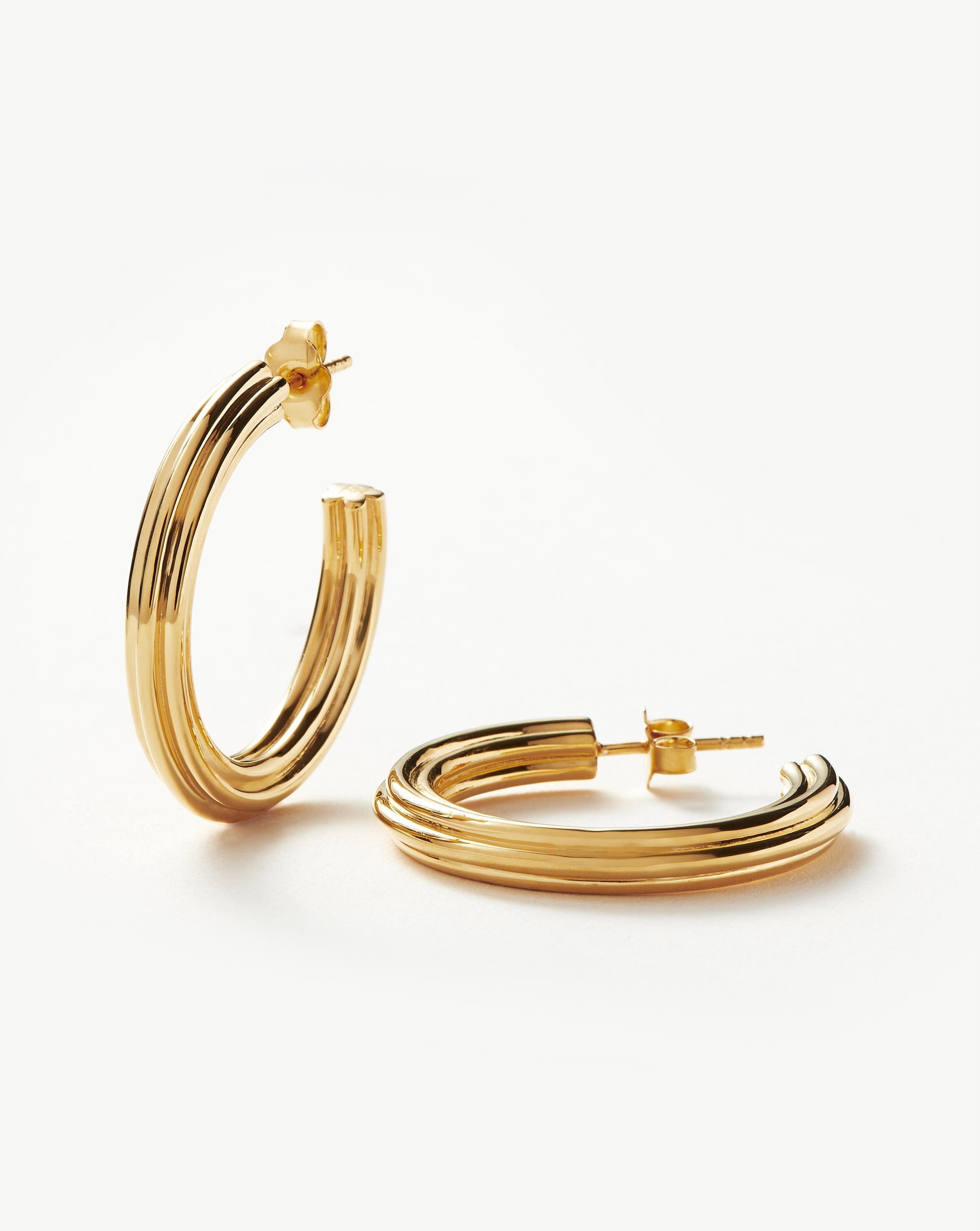 Thick gold plated hoops discount