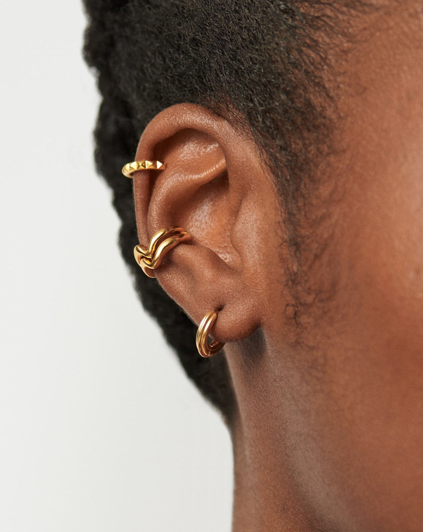 Ridge Mini Hoop Earrings | 18ct Gold Plated Earrings Missoma