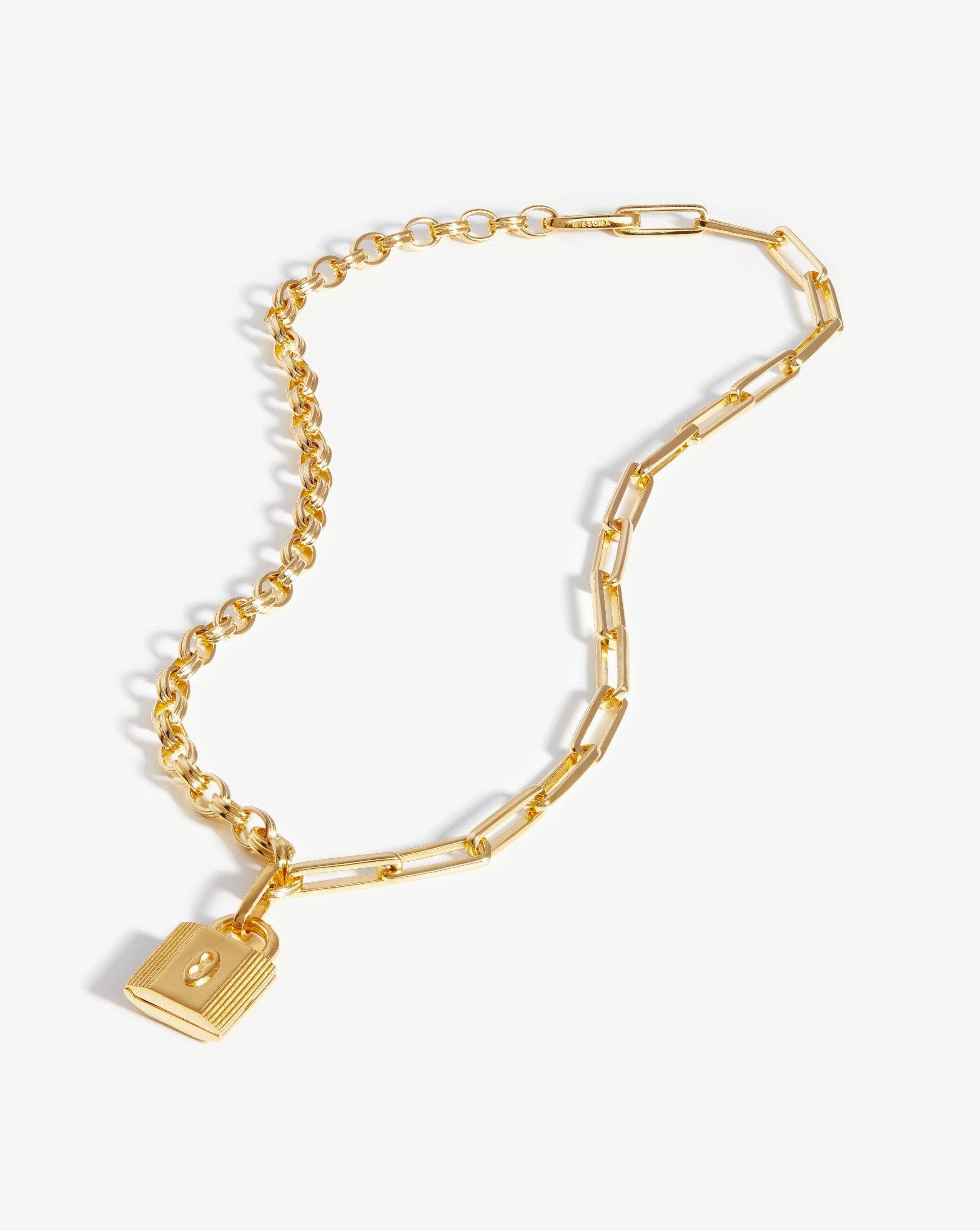 Ridge Padlock Chain Necklace Necklaces Missoma 
