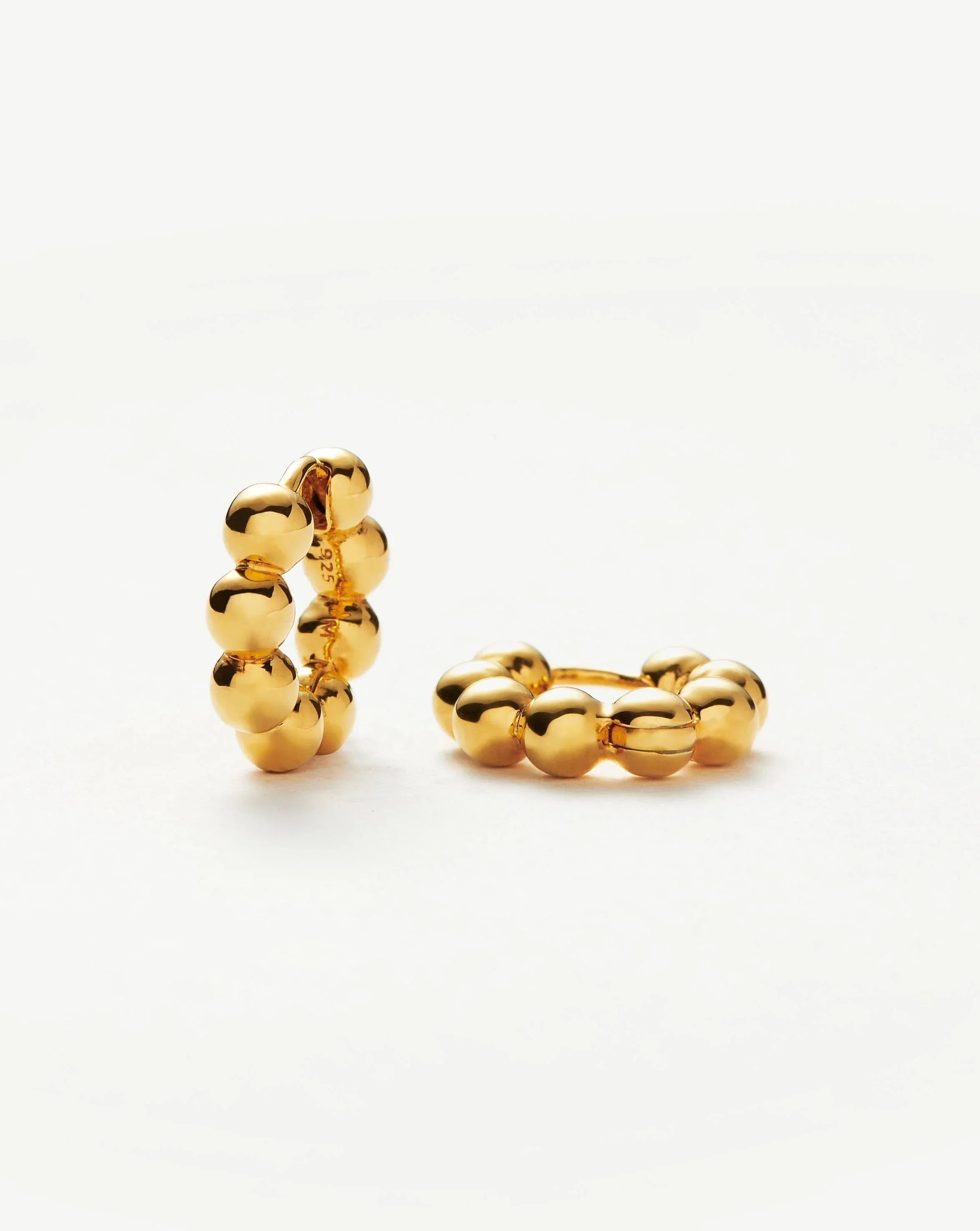 Sphere Beaded Huggies 18ct Gold Plated Vermeil Missoma