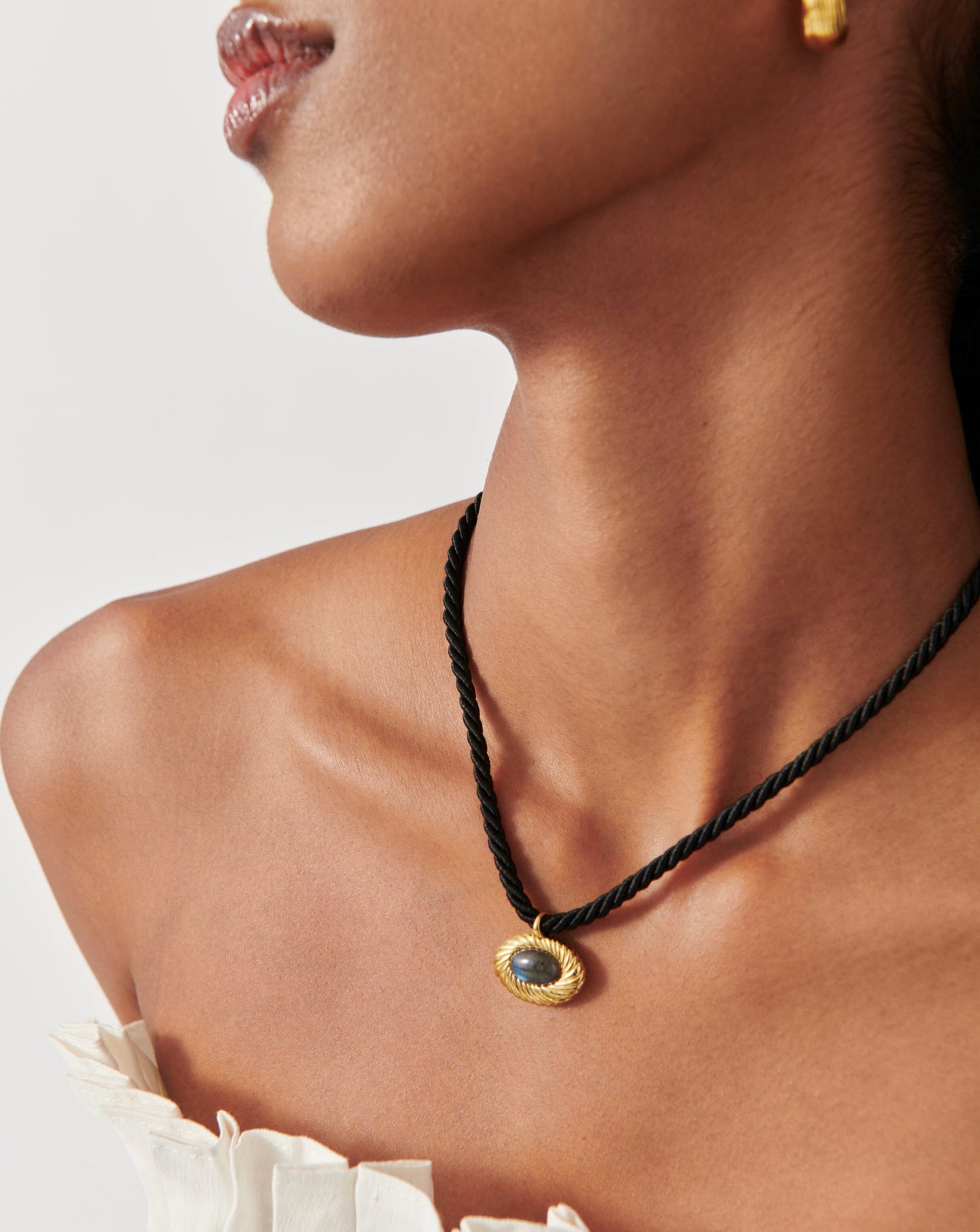 Wavy Ridge Caspia Gemstone Cord Necklace Necklaces Missoma