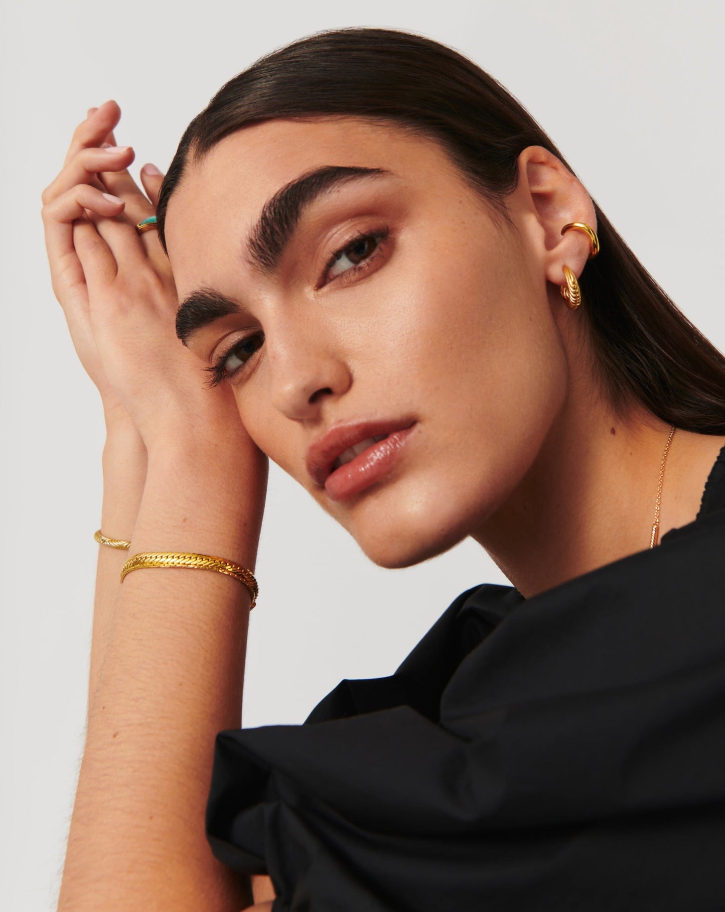 Wavy Ridge Small Hoop Earrings Earrings Missoma