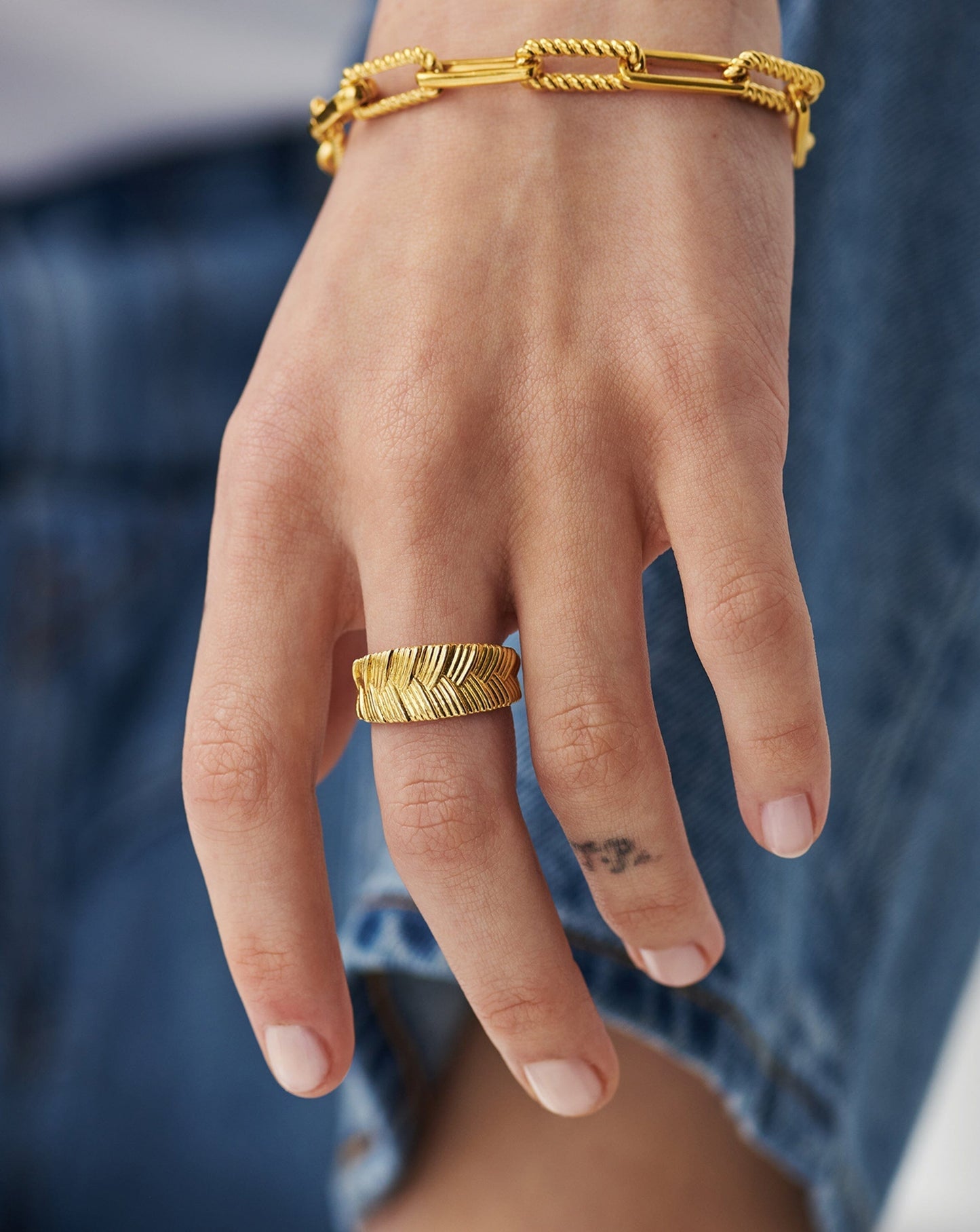 Wide Braid Ring | 18ct Gold Plated Rings Missoma