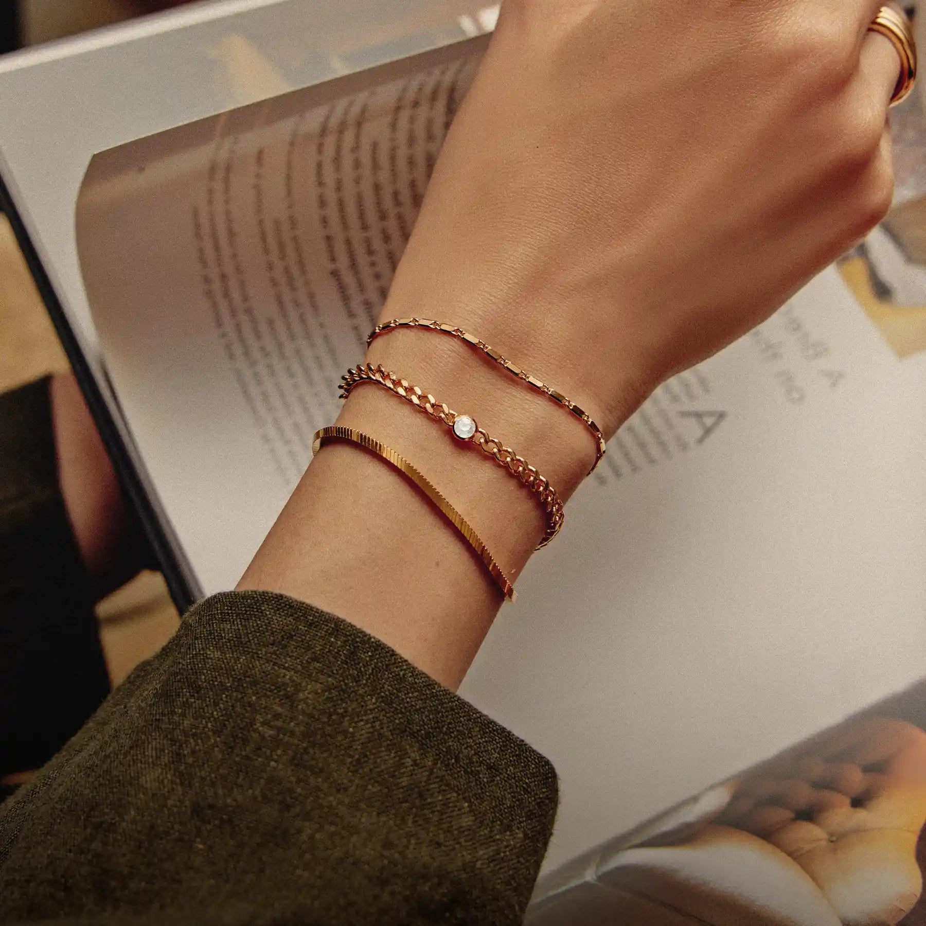 silver and gold knot bangle